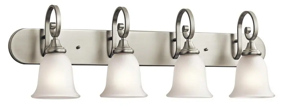 Sale Kichler Lighting 45056NI Monroe 100W 4-Light Medium Base Incandescent Bath Vanity