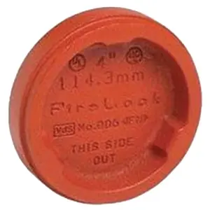Low Price Victaulic F030006P00 FireLock 006 Orange Enamel Ductile Iron Cap 3 in
