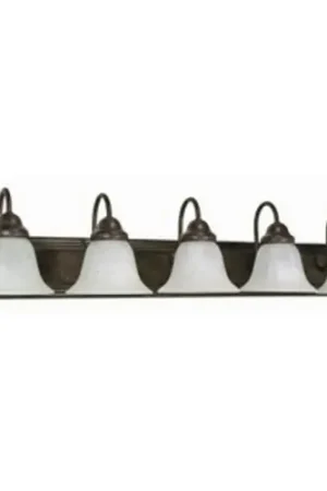 Special Offer SATCO 60/327 Ballerina Traditional Vanity Light Fixture, (5) A19 Incandescent Lamp, 120 VAC, Old Bronze Housing