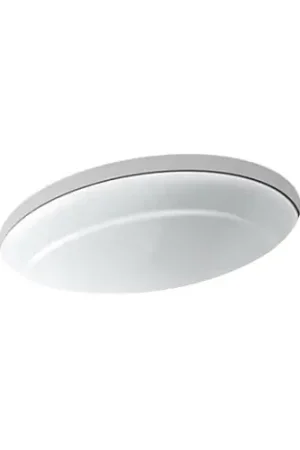 Kohler K-2824-0 Serif Enameled Cast Iron Single-Bowl Oval Undermount Bathroom Sink 20-5/8 in L x 15-1/4 in W x 8-7/16 in H Replacement MPN Big Sale