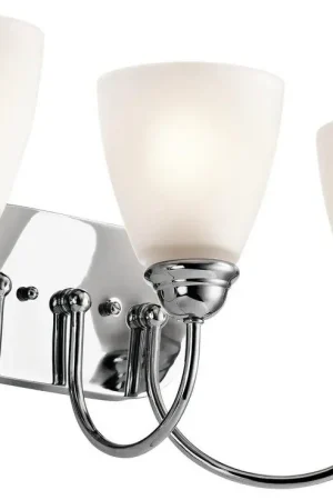 Authentic Kichler Lighting 45639CH Jolie 3-Light Bath Light in Polished Chrome