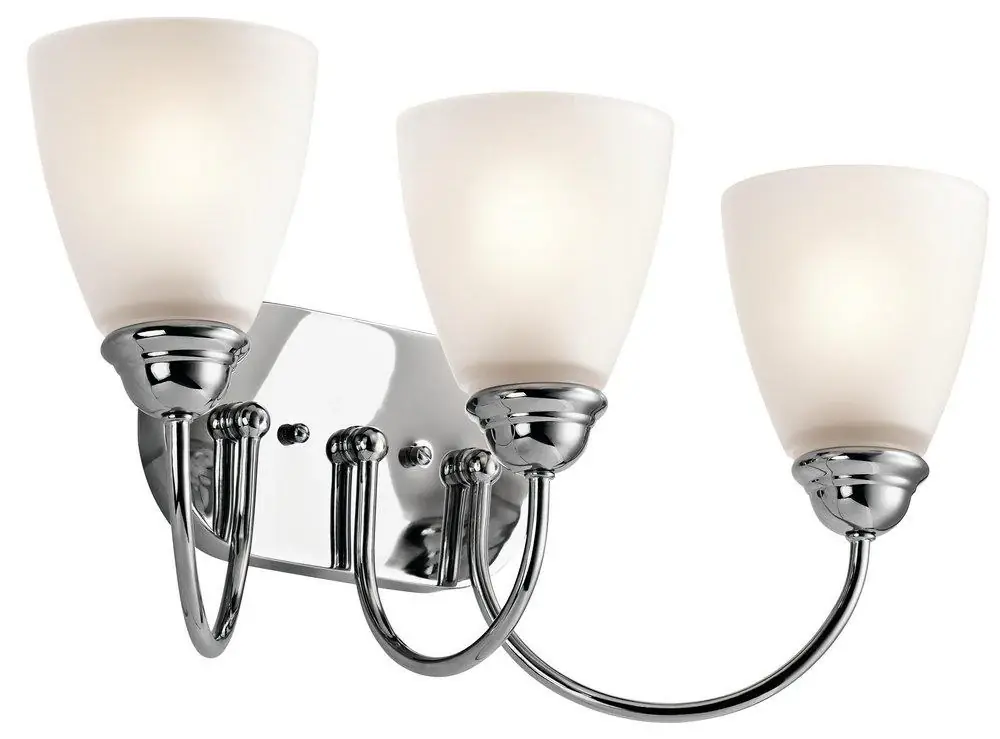 Authentic Kichler Lighting 45639CH Jolie 3-Light Bath Light in Polished Chrome