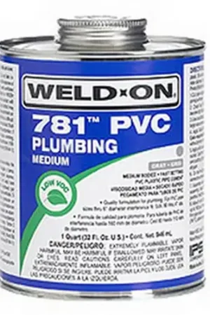 IPS Corporation 14008 Weld-On 781 Medium Bodied PVC Pipe Cement, 1/2 pt Metal Can, Clear Limited Offer