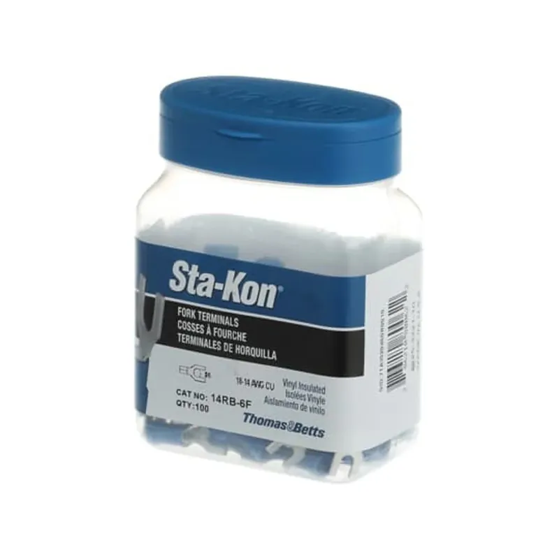 Buy Today Sta-Kon 14RB-6F Vinyl-Insulated Fork Terminal 18-14 AWG Bolt #6