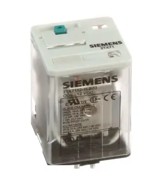 Direct From Factory Siemens 3TX7112-1LB03 Premium Standard Plug-In Relay, 10 A, 8 Pin, DPDT Contact, 12 VDC V Coil