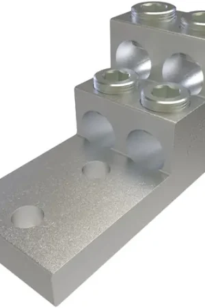 ILSCO PB4-600-2N Aluminum Panelboard Lug, Dual Rated, Conductor Range 600-2, 4 Ports, 2 Holes Affordable