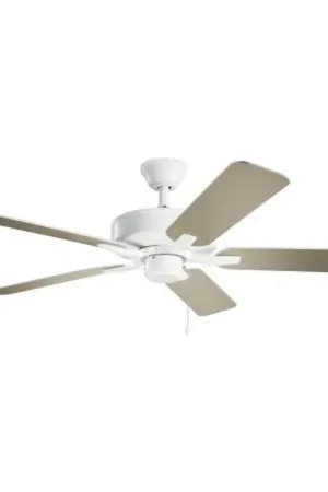 Must Have Kichler Lighting 330018WH Basics Pro 52W 5-Blade Ceiling Fan in White