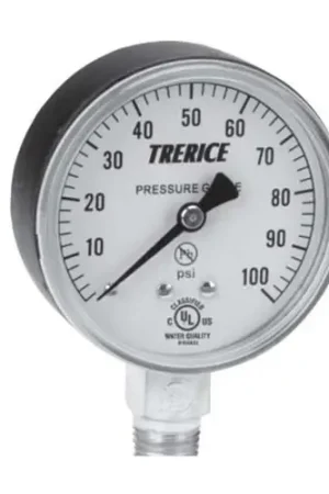 Authentic Trerice 800B2502LA180 Pressure Gauge Utility 2-1/2 in Dial 0 - 1000 psi
