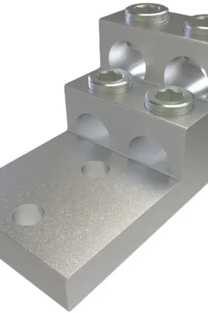 Time-Limited ILSCO PB4-750-2N Aluminum Panelboard Lug Dual Rated Conductor Range 750-1/0 4 Ports 2 Holes 1/2in Bolt Size 1-3/4in Hole Spacing