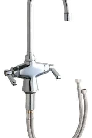 Fresh Stock Chicago Faucets 50-ABCP Kitchen Faucet 2-Handle Deck Mount