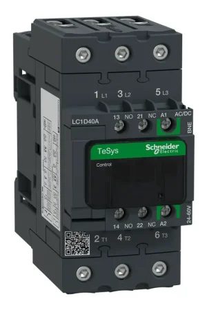 Must Have Schneider Electric LC1D40ABNE SQD IEC Contactor 40A - 30HP at 480VAC