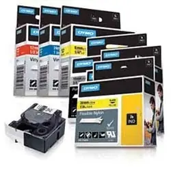 DYMO 18432 RHINO Industrial Vinyl Labels, 1/2 (12mm), Black on Yellow Holiday Sale