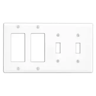 Leviton P2262-W 8.19 x 0.22 x 4.5 Inch 4-Gang Painted White Metal Device Mount Standard Combination Wallplate Genuine