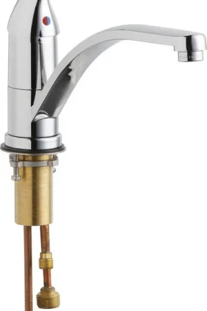 Chicago Faucets 430-ABCP Single Handle Kitchen Faucet in Polished Chrome Today Only