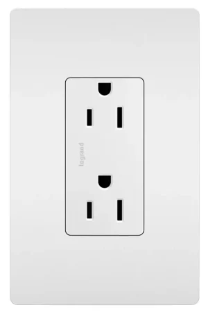 Hassle-Free Returns Pass & Seymour 885-TRSW Decorator Tamper-Resistant Receptacle, Self Grounding, 15A 125V - White