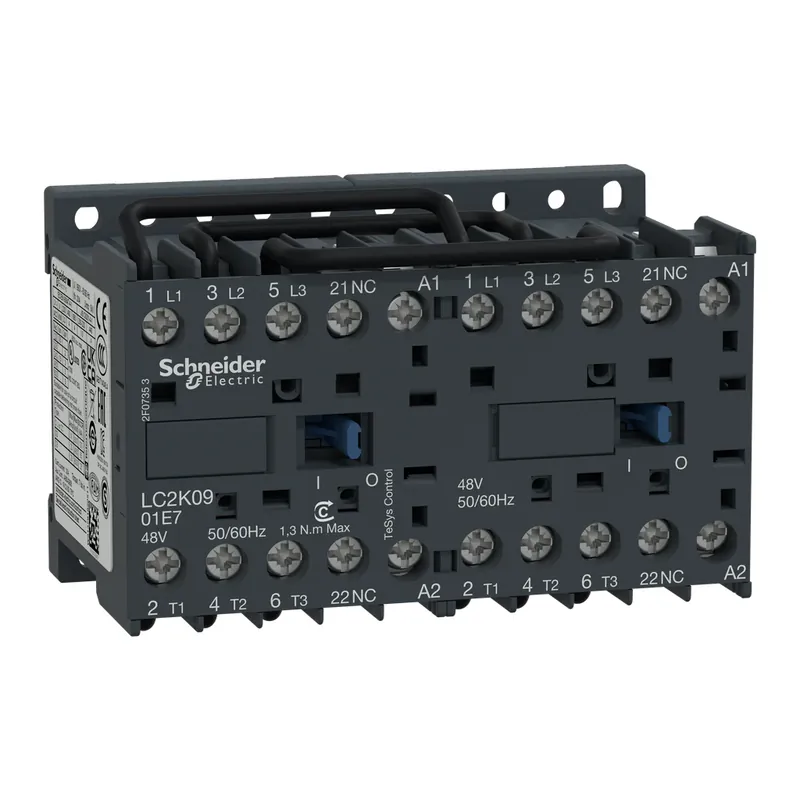 Buy Today Schneider Electric LC2K0901F7 Square D 575 VAC 9 Amp 3-Pole 1NC Screw Clamp Terminal Full Voltage Reversing IEC Contactor
