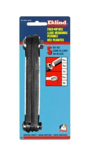 Eklind EKL20511 Hex Key Set 5 PC. Black Alloy Steel Imperial Hassle-Free Returns