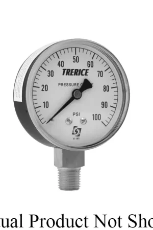 Trerice 800B2002BA100 800B Dry Utility Pressure Gauge, 0 to 100 psi Pressure, 1/4 in MNPT Connection, 2 in Diameter Dial, 1.6 % Accuracy Sale