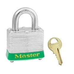 Genuine Master Lock 3GRN Green Laminated Steel Padlock 1-9/16W x 3/4H