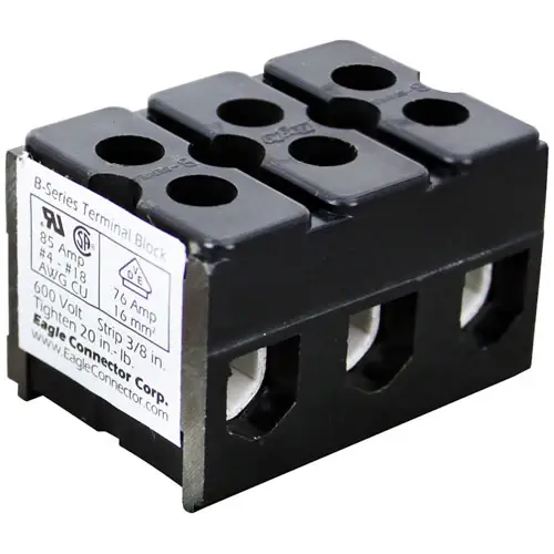 TERMINAL BLOCK 600V 3 POLE B000AL for cecilware CECB000AL Reduced Price