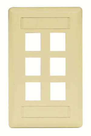 Affordable Hubbell IFP16EI 1-Gang Ivory 6-Port Data Communication Face Plate