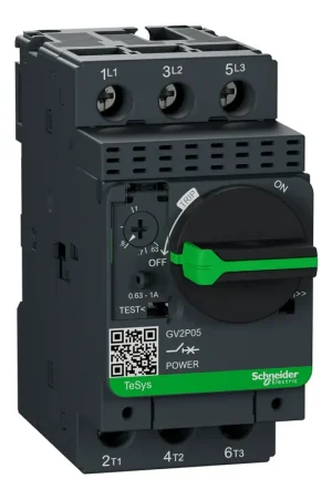 Top Rated Schneider Electric GV2P05 Square D 3-Pole 600 VAC 1 Amp Manual Starter