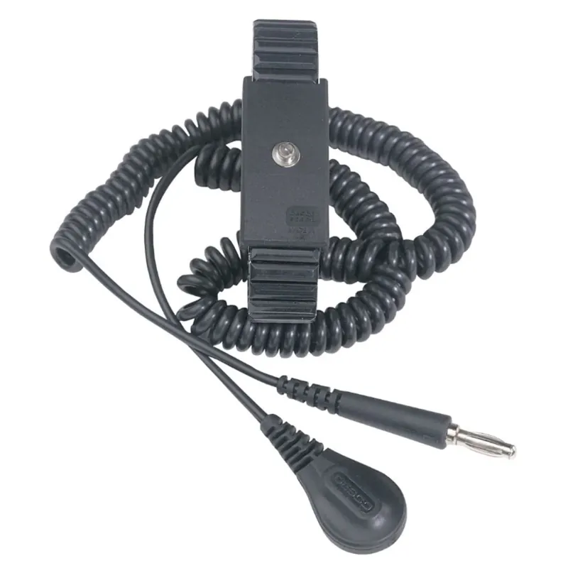 Desco 09085 Adjustable Premium Wrist Strap with Cord Universal 6 ft Coiled Cord Must Have