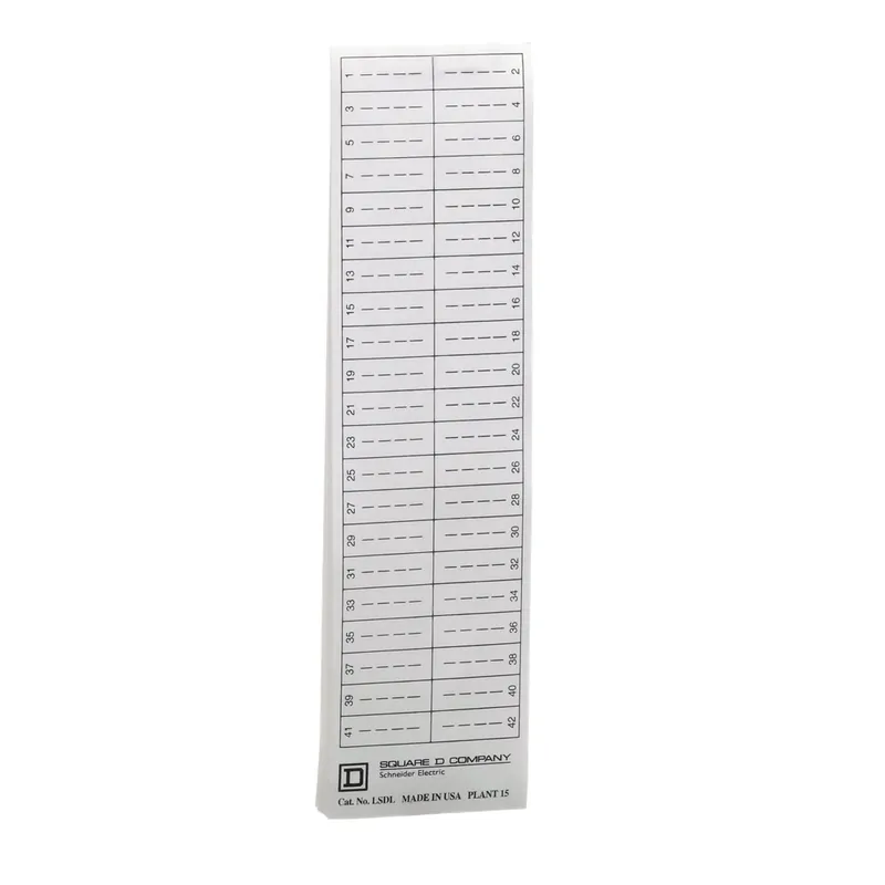 Square D LSDL Legend 1 to 42 Cover Directory Label Grab Now