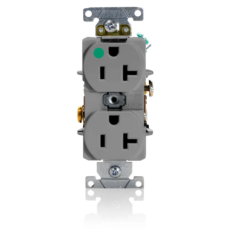 Leviton 8300-HGY 20amp 125volt Heavy-Duty Hospital Grade Slim Design Duplex Receptacle Save Now