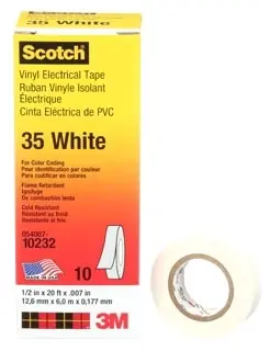 3M 35-WHITE-1/2 35 1/2 X 20 Ft Electrical Tape Bargain