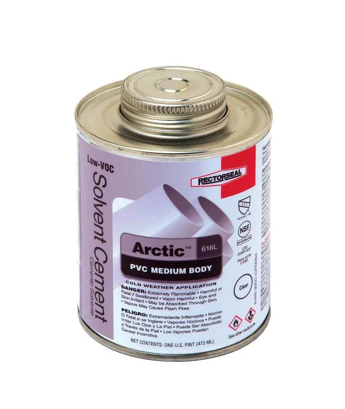 Bargain Rectorseal 55919 Arctic 616L 16 oz Fast Set Plastic Clear Pipe Cement