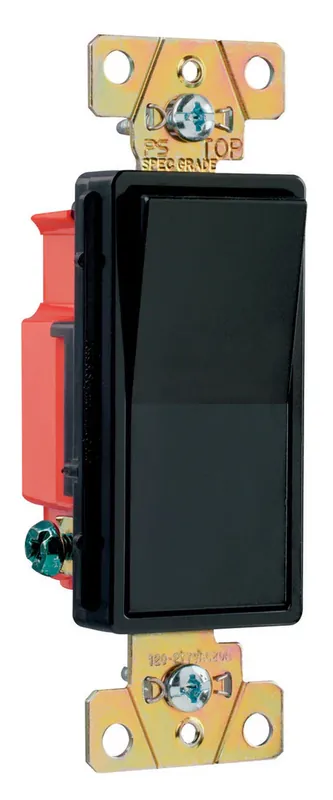 Reduced Price Pass & Seymour 2621BK Single Pole, Back and Side Wire, Decorator Switch, 20 amps, 120/277V
