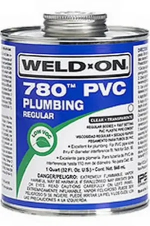 Big Sale IPS Corporation 14004 Weld-On 780 Regular Bodied PVC Pipe Cement 1/4 pt Metal Can Clear