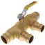 Webstone 88654 1-1/4 x 1 Press Full Port Brass Ball Valve w/ Reversible Handle, Primary/Secondary Loop Purge Tee One Day Deal