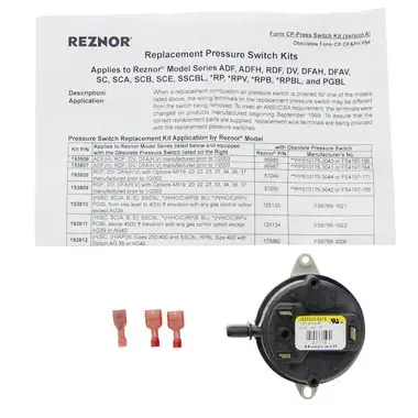 Reznor RZ193806 Pressure Switch 0.20 Inch Water Column SPDT Dual Flash Sale