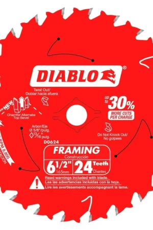 High Quality Diablo D0624A 6-1/2 in. 24 Tooth Framing Saw Blade