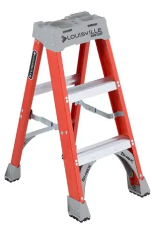 Trusted Brand Louisville Ladder FS1503 3ft Fiberglass Step Ladder 300LB Load Capacity