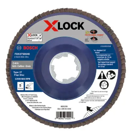 Deal Bosch FDX2750040 5 X-LOCK Arbor Type 27 40 Grit Flap Disc