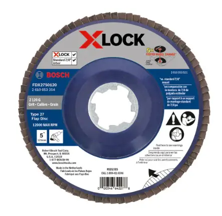 Bosch FDX2750120 5 X-LOCK Arbor Type 27 120 Grit Flap Disc Must Have