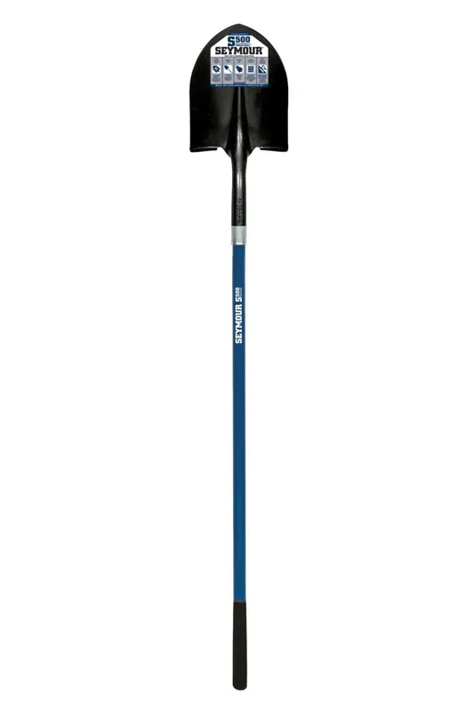 Secure Checkout Seymour 45100 S500 Round Point Shovel Fiberglass Handle Rear Rolled Step
