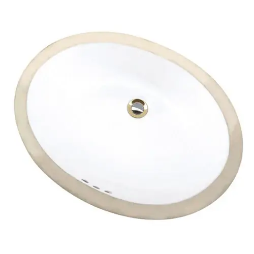 Certified Mansfield Plumbing 217WH Mansfield Maple 19-3/4 inch x 16 inch Undermount Oval Lavatory Sink Only, White