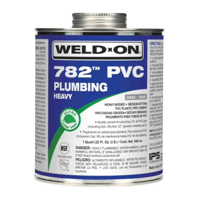 IPS Corporation 14017 Weld-On 782 Heavy Bodied PVC Pipe Cement, 1 pt Metal Can, Clear Big Sale