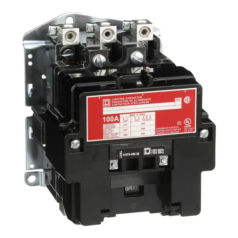 Must Have Square D 8903SQO2V02 110/120 VAC 100 Amp 3-Pole Open Type Electrically Held Lighting Contactor