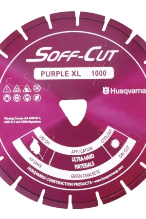 Today Only Husqvarna 542777005 6 x .100 Purple Soff-Cut Diamond Blade