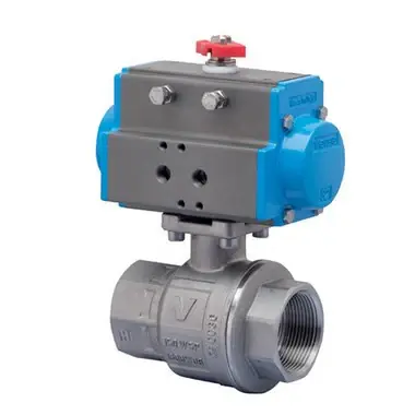 Authentic Bonomi 8P0134-1/2 Ball Valve 1/2 Inch Stainless Steel NPT Full Port Spring Return Pneumatic Actuator