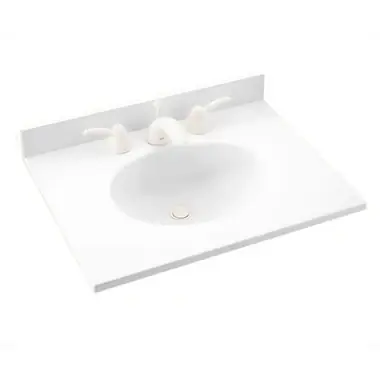Authentic Swan VT01937.130 Vanity Top Swanstone Ellipse 37 x 19 Inch ADA Ice Swanstone