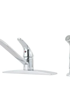 Markdown Pfister J134-444C Pfirst Series Single Handle Kitchen Faucet with Side Spray 1.8 gpm