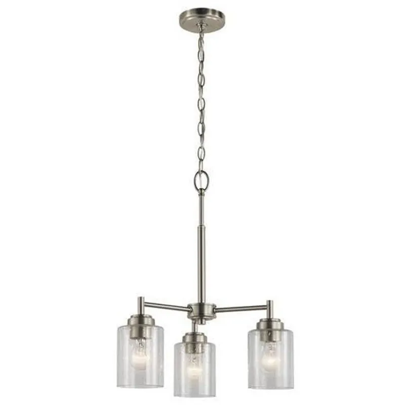 Kichler 44029NI Winslow Mini Transitional Chandelier (3) A19 Incandescent Lamp 120 VAC Secure Checkout