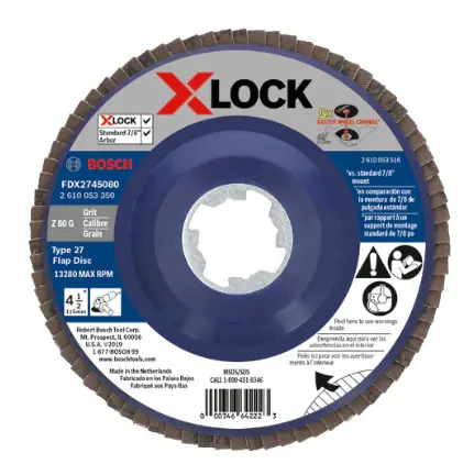 Bosch FDX2745080 4 1/2 X-LOCK Arbor Type 27 80 Grit Flap Disc Special Offer