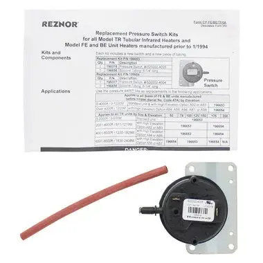 Reznor RZ196653 Pressure Switch 0.47 Inch Water Column SPST Exclusive Offer